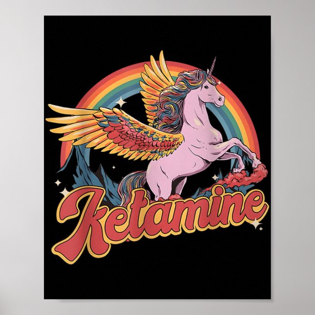 Humourous Ketamine Horse Emergency Funny Mental He Poster (Front)