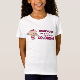 Humourous kid homework girl T-Shirt