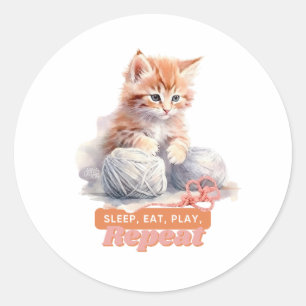 Humourous Kitten Gifts for Cat Dads Classic Round Sticker
