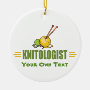 Humourous Knitting Ceramic Tree Decoration