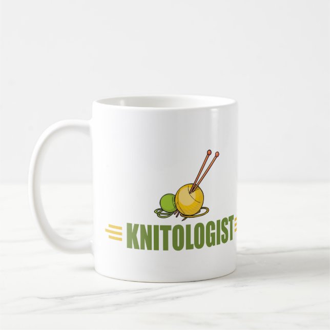 Humourous Knitting Coffee Mug (Left)