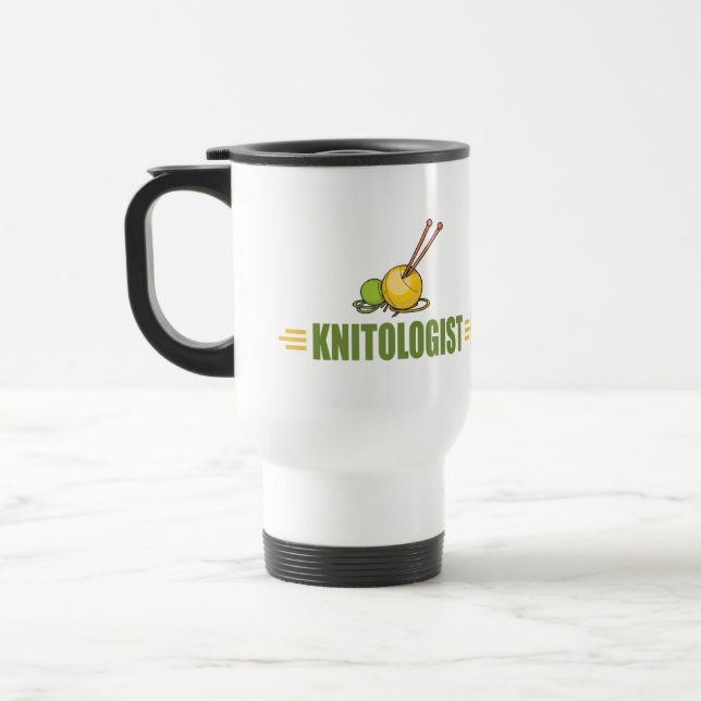 Humourous Knitting Travel Mug (Left)
