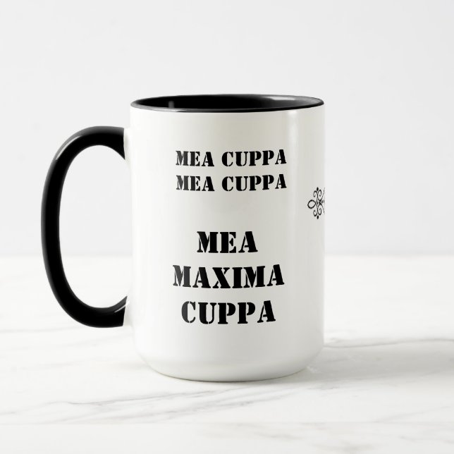 Humourous Latin Catholic Mea Maxima Cuppa Mug (Left)