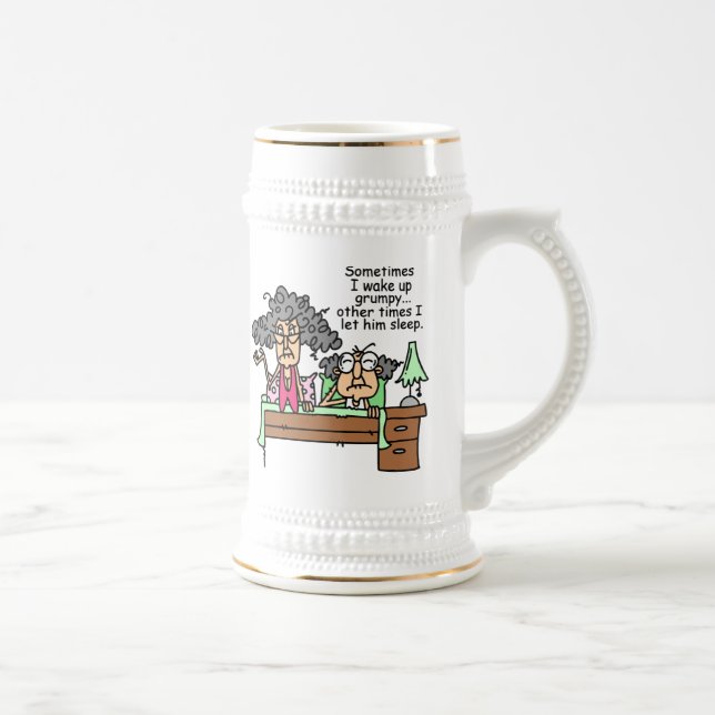 Humourous Let Grumpy Sleep Beer Stein (Right)