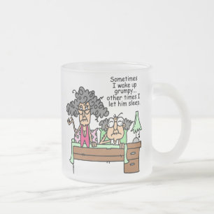 Humourous Let Grumpy Sleep Frosted Glass Coffee Mug