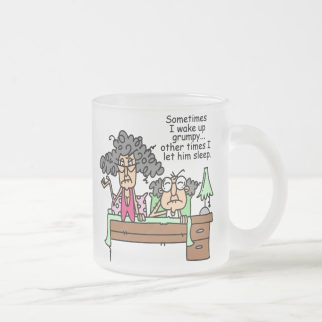 Humourous Let Grumpy Sleep Frosted Glass Coffee Mug (Right)
