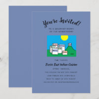 Humourous Lunch or Dinner Gourmet Party Cartoon