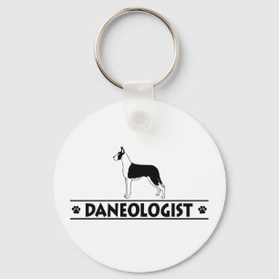 Humourous Mantle Great Dane Key Ring