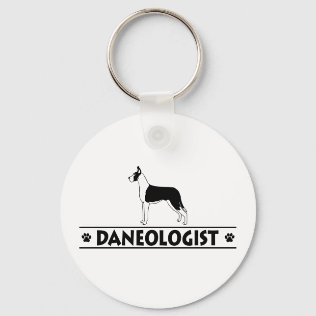 Humourous Mantle Great Dane Key Ring (Front)