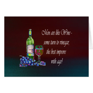 Humourous 'Men are like Wine' Modern Wine Art