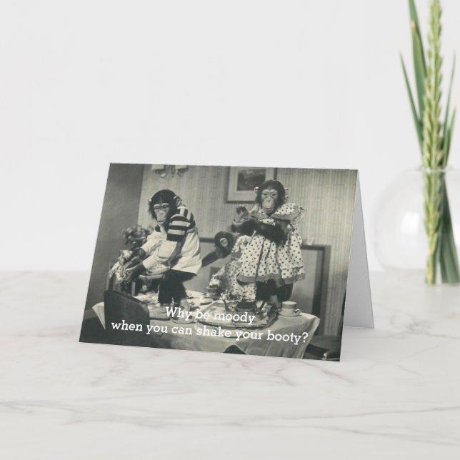 Humourous Monkey Party Card (Front)
