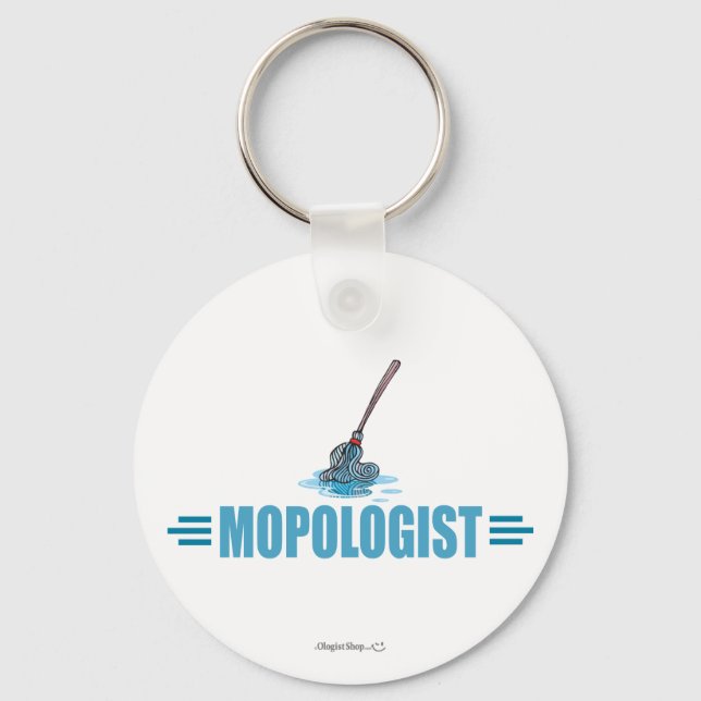 Humourous Mop Mopping Key Ring (Front)