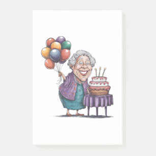 Humourous Nana Bday Party Balloon Art Post-it Notes