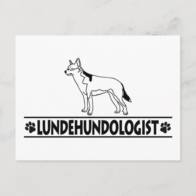 Humourous Norwegian Lundehund Postcard (Front)
