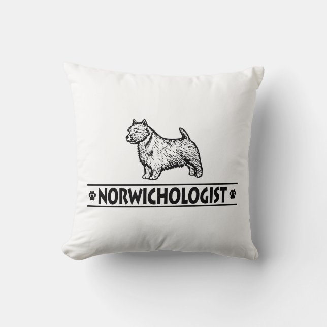 Humourous Norwich Terrier Cushion (Front)