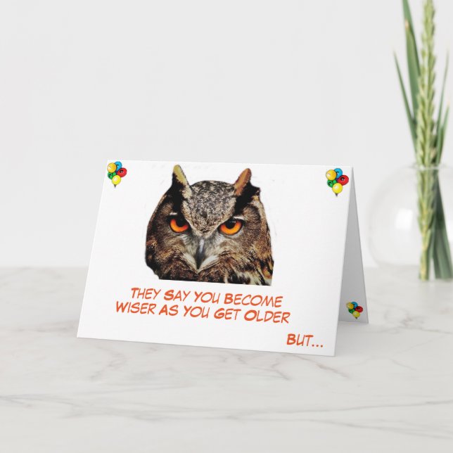 Humourous 'Older But Wiser' Birthday Card (Front)