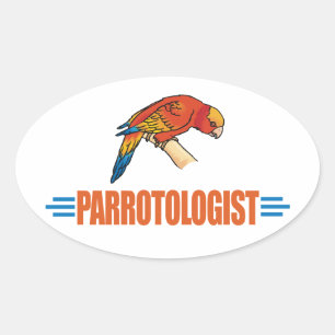 Humourous Parrot Lover Oval Sticker