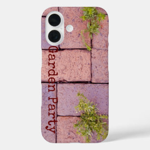 Humourous Paving Stones Pattern Weeds Custom Name iPhone 16 Case