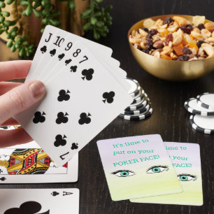 Humourous Peering Green Eyes Personalised Playing Cards