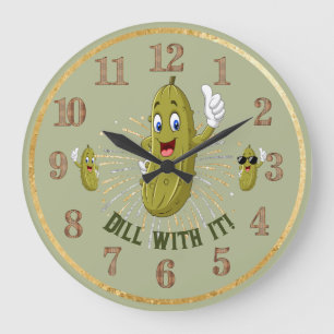 Humourous Pickle Wall Clock Dill With It