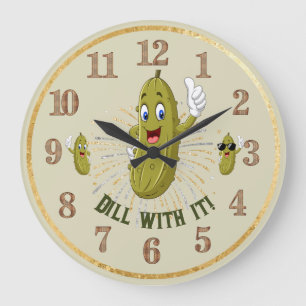 Humourous Pickle Wall Clock Dill With It 2