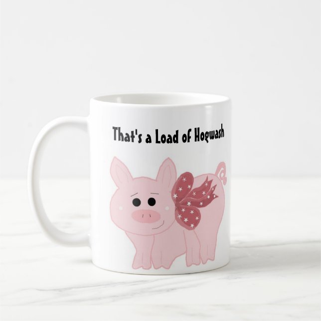 Humourous Pink Pig with Saying Coffee Mug (Left)