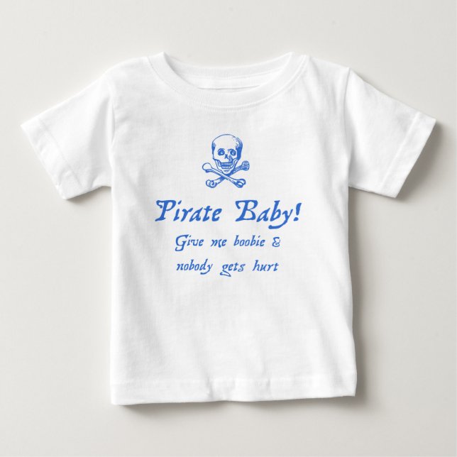 Humourous Pirate Baby T-Shirt (Front)