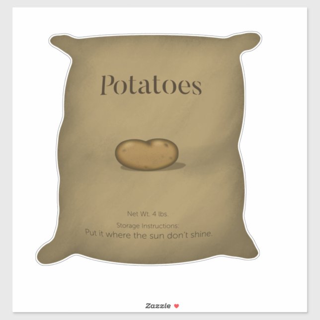 Humourous Potato Storage Instructions Rustic Sack (Sheet)