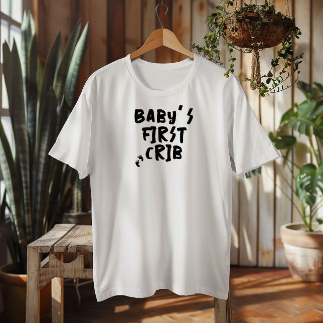 Humourous pregnancy baby fingerprint black T-Shirt (Creator Uploaded)