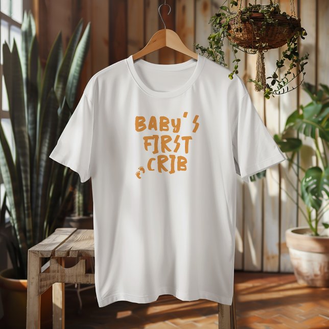 Humourous pregnancy baby fingerprint orange T-Shirt (Creator Uploaded)