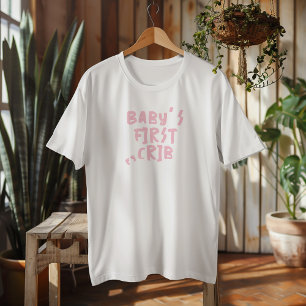Humourous pregnancy baby fingerprint pink T-Shirt
