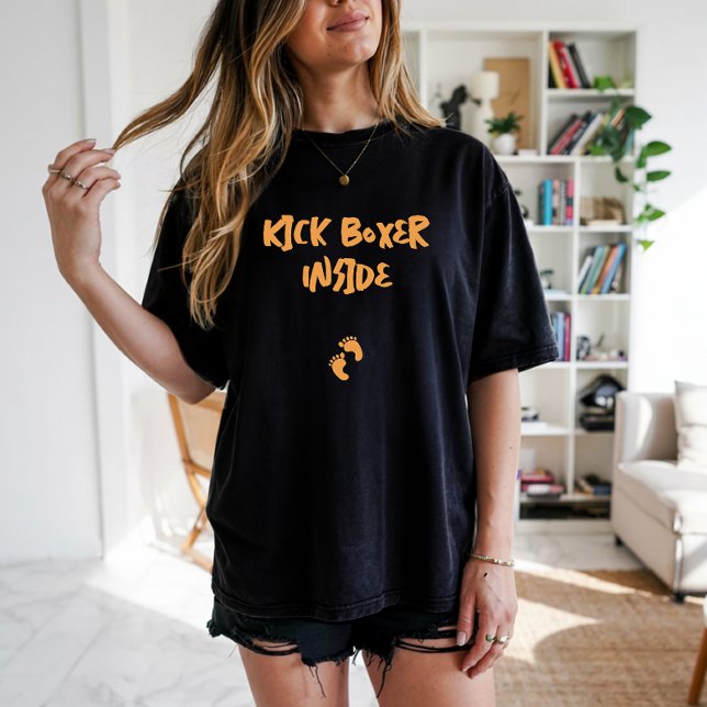 Humourous pregnancy fingerprint black orange T-Shirt (Creator Uploaded)