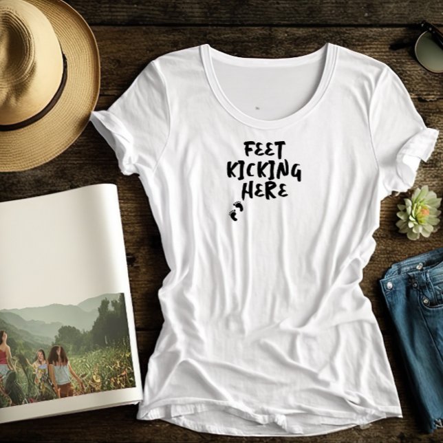 Humourous pregnancy fingerprint black T-Shirt (Creator Uploaded)