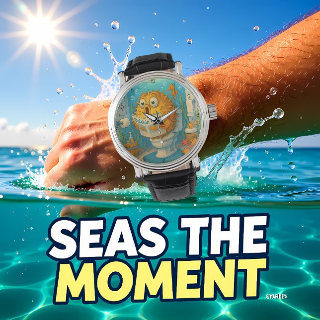 Humourous Pufferfish  Reading in an Aquatic-Themed Watch (Creator Uploaded)