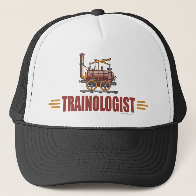Humourous Railroad Train Trucker Hat (Front)