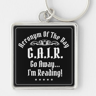 Humourous Reading Acronym White Text Key Ring