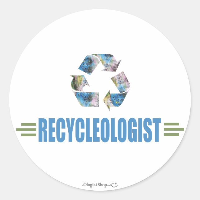 Humourous Recycling Classic Round Sticker (Front)