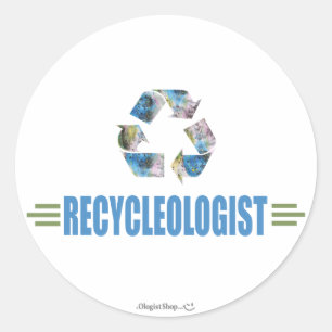 Humourous Recycling Classic Round Sticker