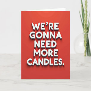 Humourous Red 3D Text Birthday Card