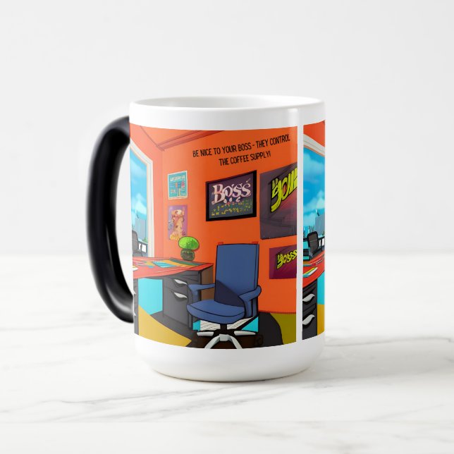 Humourous Respect: Celebrating Boss's Humour Magic Mug (Front Left)