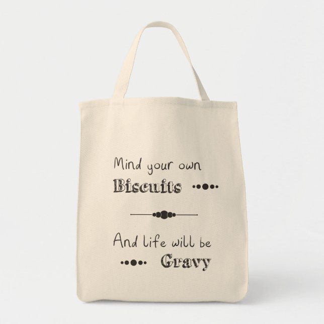 Humourous Reusable Grocery Tote Bag (Front)