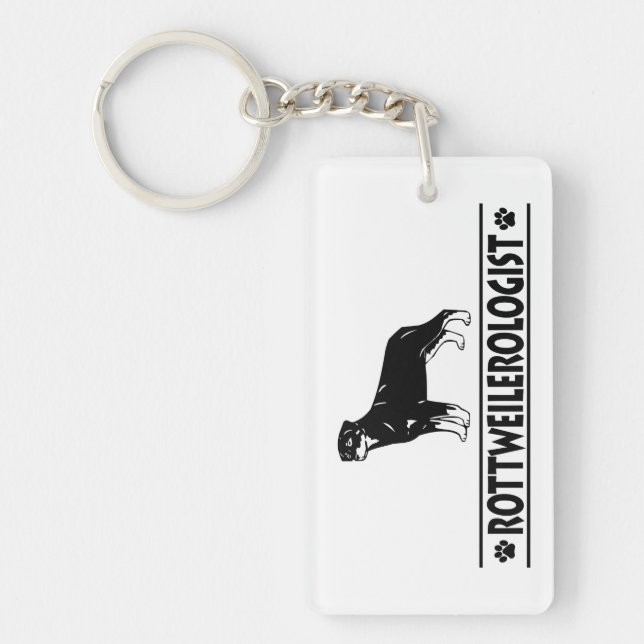 Humourous Rottweiler Key Ring (Front)
