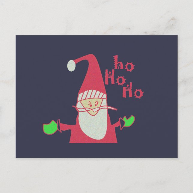 Humourous Santa with Festive Ho Ho Ho Postcard (Front)