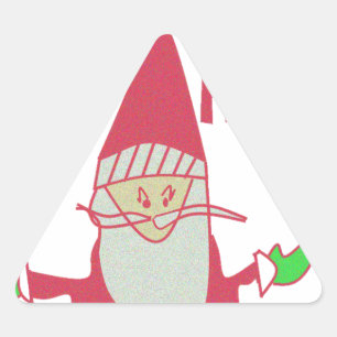 Humourous Santa with Festive Ho Ho Ho Triangle Sticker