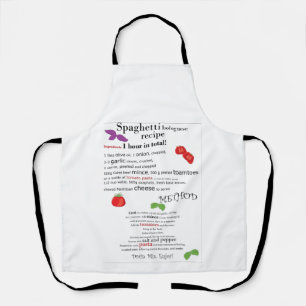 Humourous Spaghetti Bolognese recipe Apron