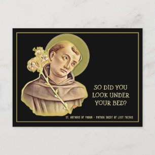 Humourous St. Anthony Religious Catholic Prayer Postcard