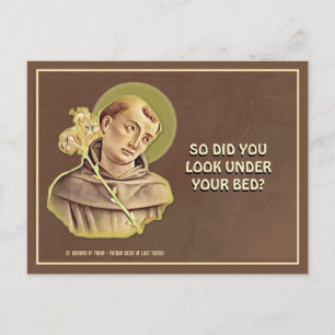 Humourous St. Anthony Religious Catholic Prayer Postcard
