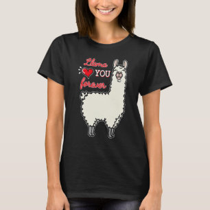 Humourous Statement Llama Heart Valentine's Day In T-Shirt