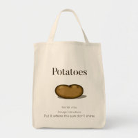 Humourous Storage Instructions Potato Sack Shoppin