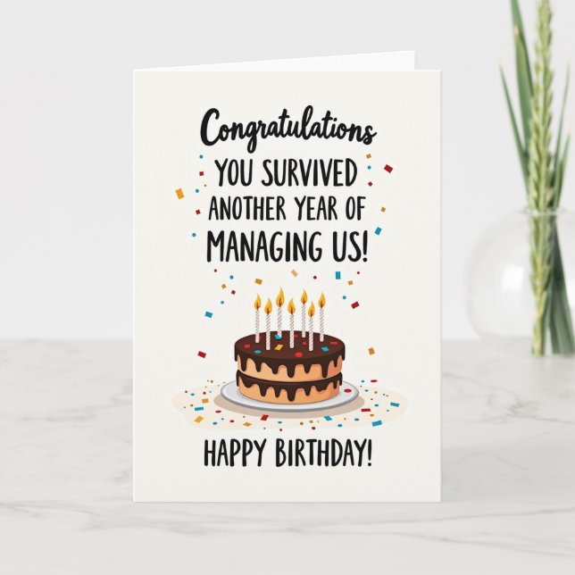 Humourous Team Birthday Card (Front)